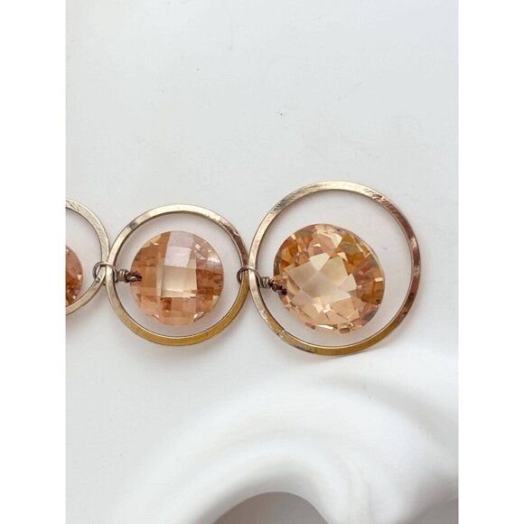 Vermeil Triple Citrine Chandelier Sterling Silver 925 Vintage Pendant | Charm - Picture 6 of 6